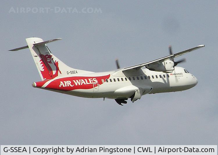 G-SSEA, 1990 ATR 42-300 C/N 196, ATR 42 of Air Wales (G-SSEA) taking off from Cardiff (Rhoose) Airport, Cardiff, Wales in September 2004