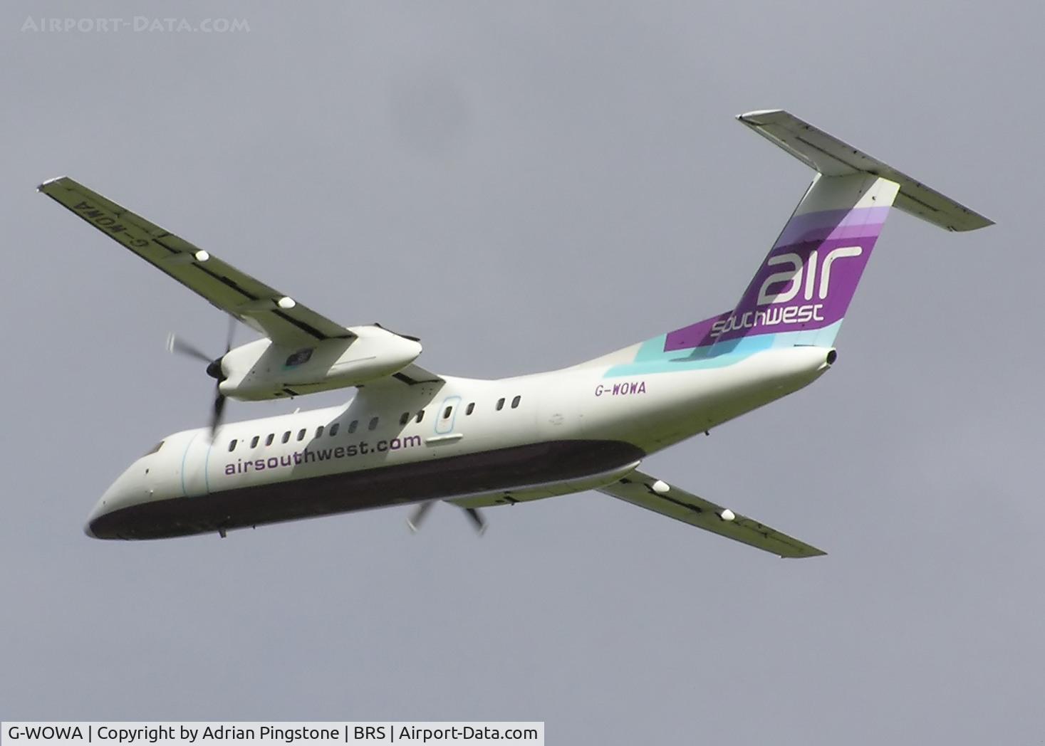 G-WOWA, 1992 De Havilland Canada DHC-8-311 Dash 8 C/N 296, De Havilland Canada Dash 8 (properly called the DHC-8-311) taking off from Bristol Airport, Bristol, England in August 2004