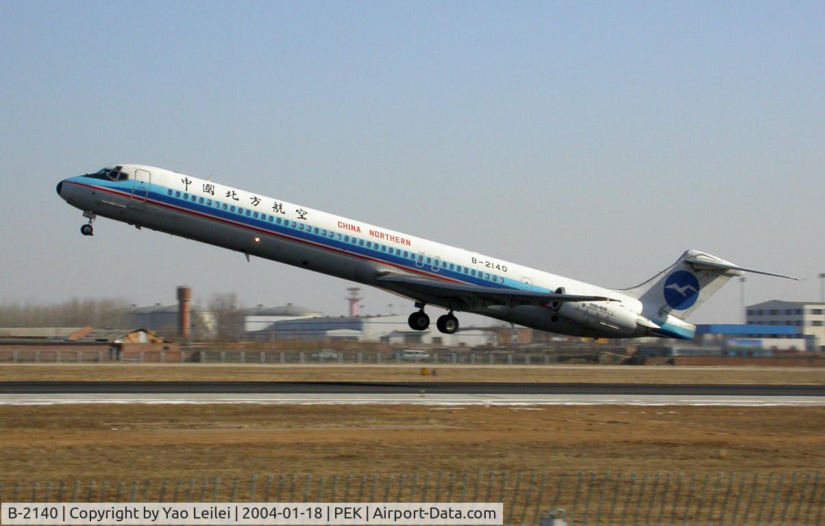 B-2140, 1990 McDonnell Douglas MD-82 (DC-9-82) C/N 49524, China Northern Airlines MD-82 take off in Beijing Capital Airport (PEK)