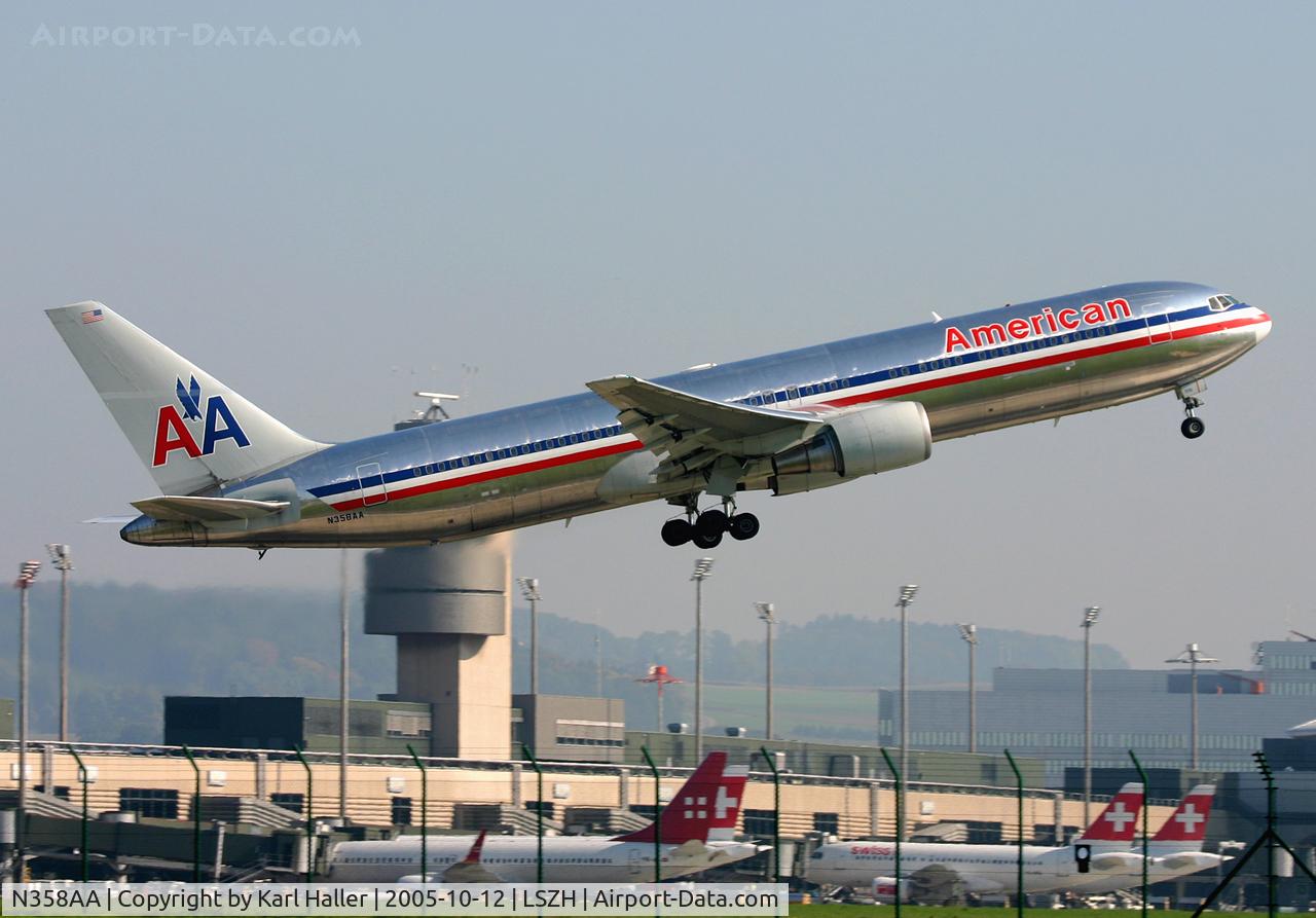 N358AA, 1988 Boeing 767-323 C/N 24039, departure from RWY 16