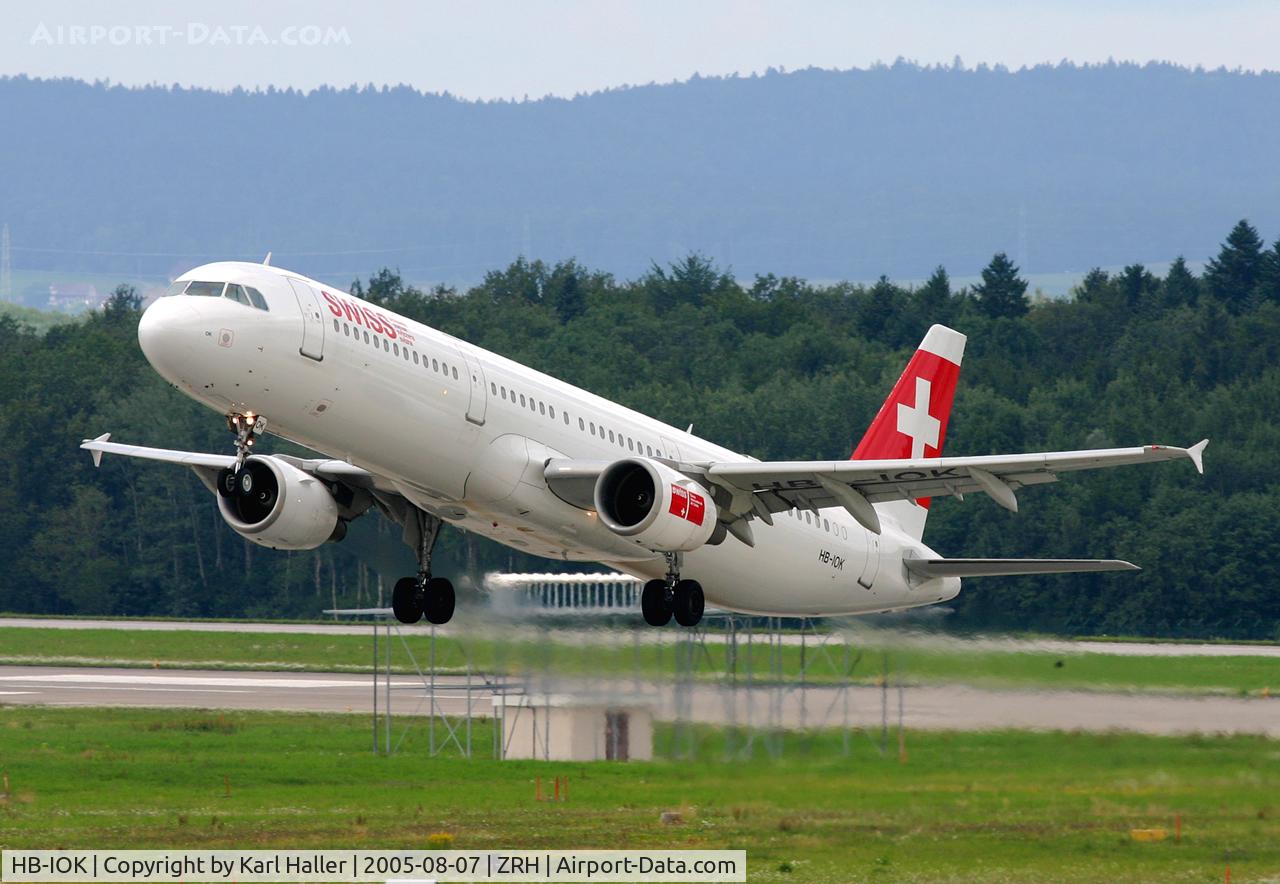 HB-IOK, 1999 Airbus A321-111 C/N 987, departure from RWY 16 in Zurich, Switzerland