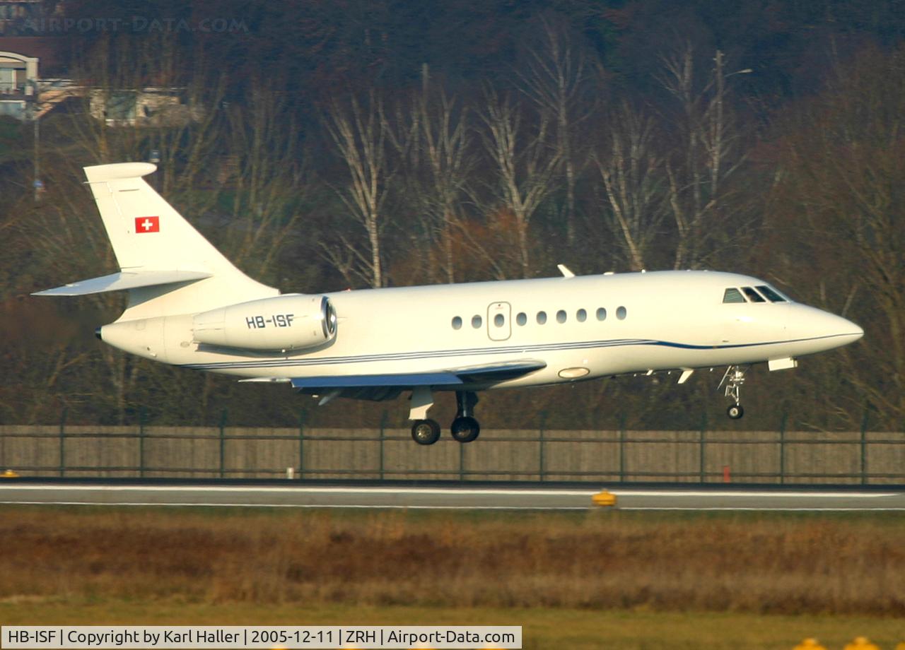 HB-ISF, 1996 Dassault Falcon 2000 C/N 026, sohrt final on RWY 14 in Zurich, Switzerland