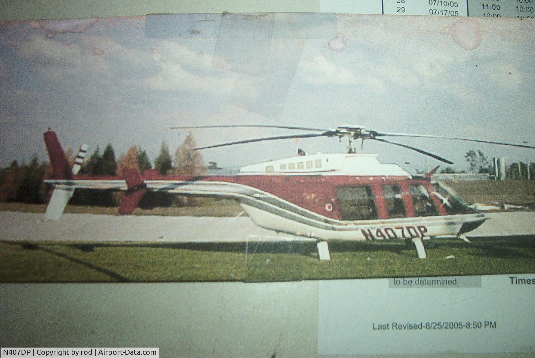 N407DP, 1997 Bell 407 C/N 53099, Picture taken at Sea World of Orlando, Florida