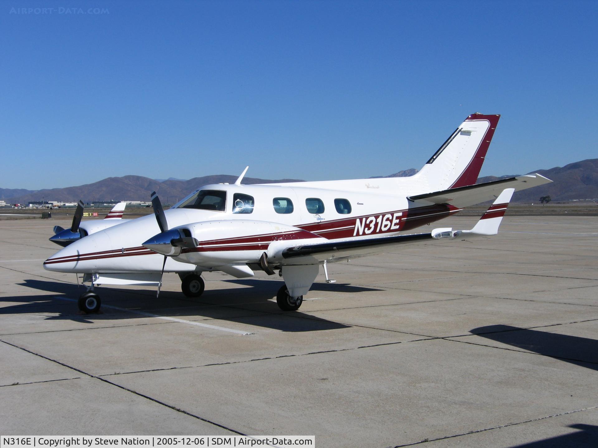 N316E, 1980 Beech B-60 Duke C/N P-550, Ryan Gordon Air 1980 Beech 60 with winglets at Brown Field, San Diego, CA in December sunshine