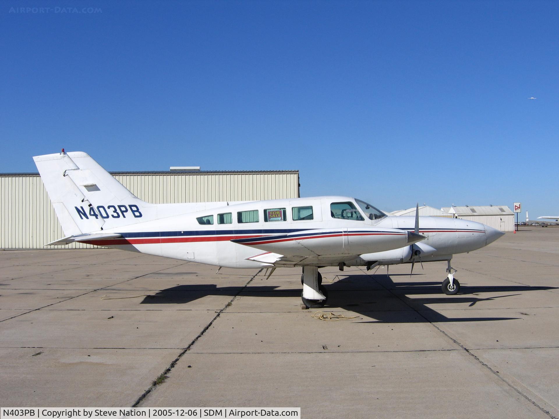 N403PB, 1976 Cessna 402B C/N 402B-1217, 1976 Cessna 402B at Brown Field (San Diego), CA in bright December sunshine