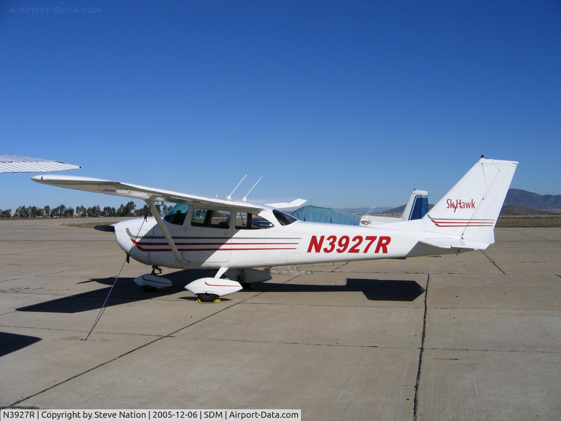 N3927R, 1966 Cessna 172H C/N 17255427, First Flight Corp. 1966 Cessna 172H in bright sunshine at Brown Field (San Diego), CA