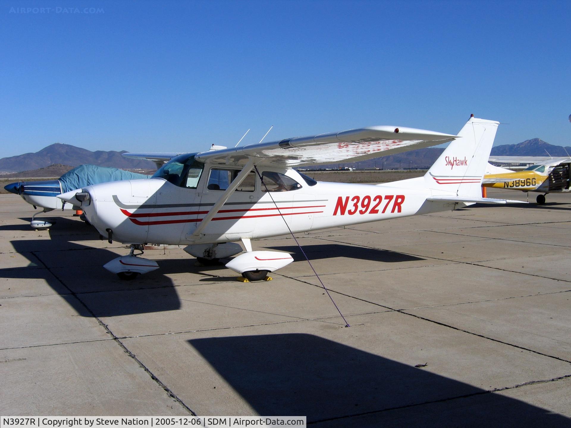 N3927R, 1966 Cessna 172H C/N 17255427, First Flight Corp. 1966 Cessna 172H in bright sunshine at Brown Field (San Diego), CA