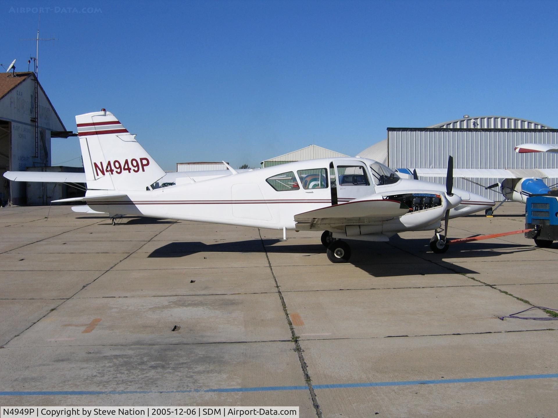 N4949P, 1963 Piper PA-23-235 Apache C/N 27-545, 1963 Piper PA-23-235  in bright sunshine at Brown Field (San Diego), CA