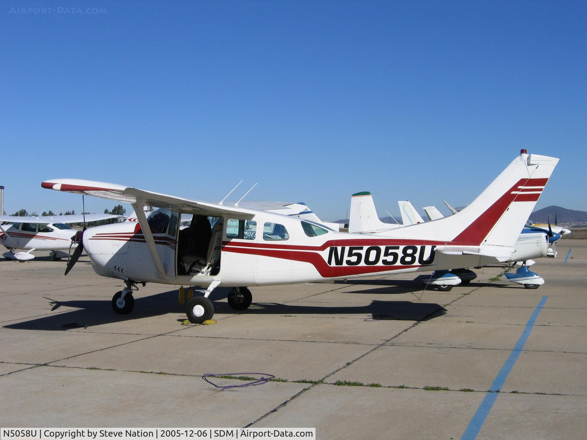 N5058U, 1963 Cessna 206 Super Skywagon C/N 206-0058, 1963 Cessna 206 in bright sunshine at Brown Field (San Diego), CA
