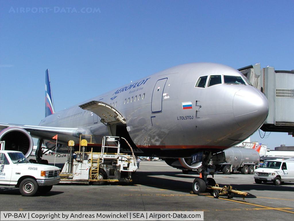 VP-BAV, 1999 Boeing 767-36N C/N 30107, AEROFLOT - Russian Airlines Boeing 767-36N(ER) in new colors at Seattle-Tacoma International Airport