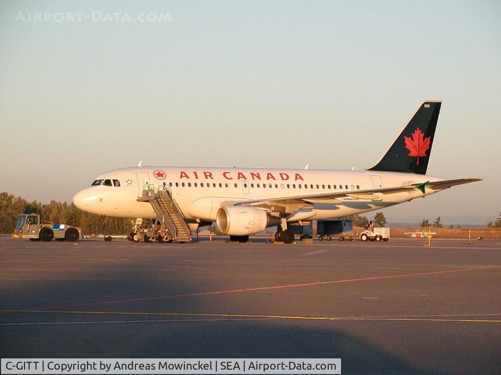 C-GITT, 2001 Airbus A319-112 C/N 1630, Air Canada Airbus A319 at Seattle-Tacoma International Airport