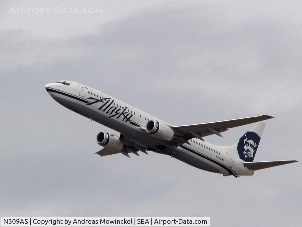 N309AS, 2001 Boeing 737-990 C/N 30857, Alaska Airlines Boeing 737 at Seattle-Tacoma International Airport