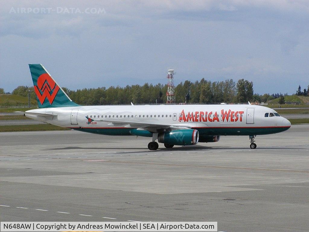N648AW, 1997 Airbus A320-232 C/N 770, America West Airlines Airbus A320 at Seattle-Tacoma International Airport