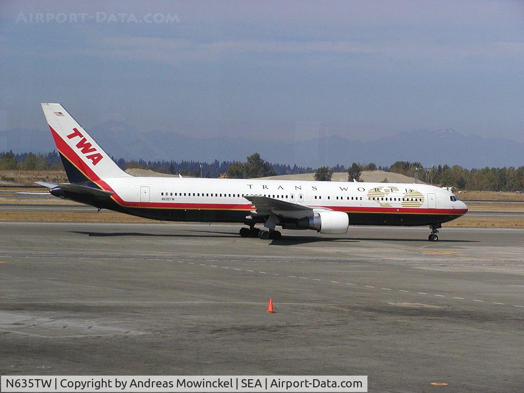 N635TW, 1998 Boeing 767-3Q8/ER C/N 28207, American Airlines Boeing 767 in Trans World livery, Sept 2002