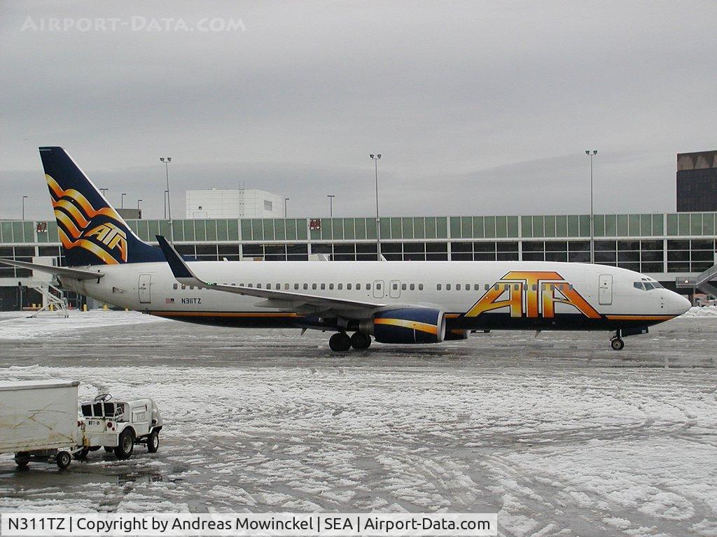 N311TZ, 2001 Boeing 737-83N C/N 32578, ATA Boeing 737 at Seattle-Tacoma International Airport