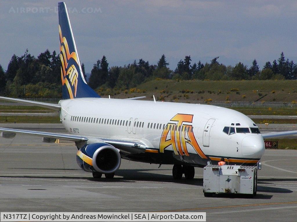 N317TZ, 2002 Boeing 737-83N C/N 28246, ATA Boeing 737 at Seattle-Tacoma International Airport