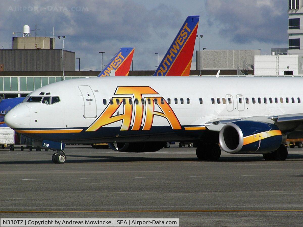 N330TZ, 2002 Boeing 737-83N C/N 32616, ATA Boeing 737 at Seattle-Tacoma International Airport