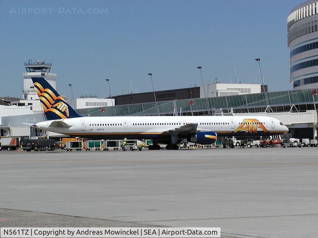 N561TZ, 2003 Boeing 757-33N C/N 33526, ATA Airlines Boeing 757 parked at A4, new home on Concourse A