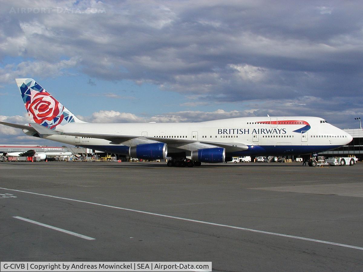 G-CIVB, 1994 Boeing 747-436 C/N 25811, British Airways Boeing 747 at Seattle-Tacoma International Airport