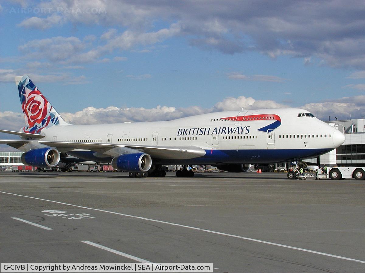 G-CIVB, 1994 Boeing 747-436 C/N 25811, British Airways Boeing 747 at Seattle-Tacoma International Airport