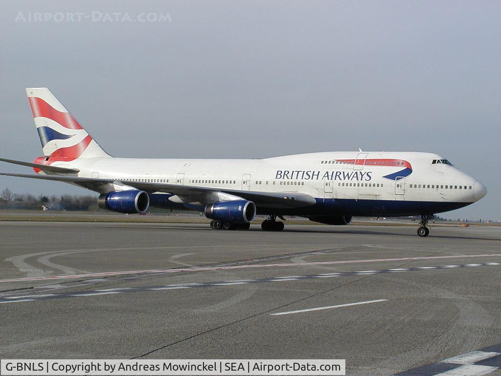 G-BNLS, 1991 Boeing 747-436 C/N 24629, British Airways Boeing 747 at Seattle-Tacoma International Airport