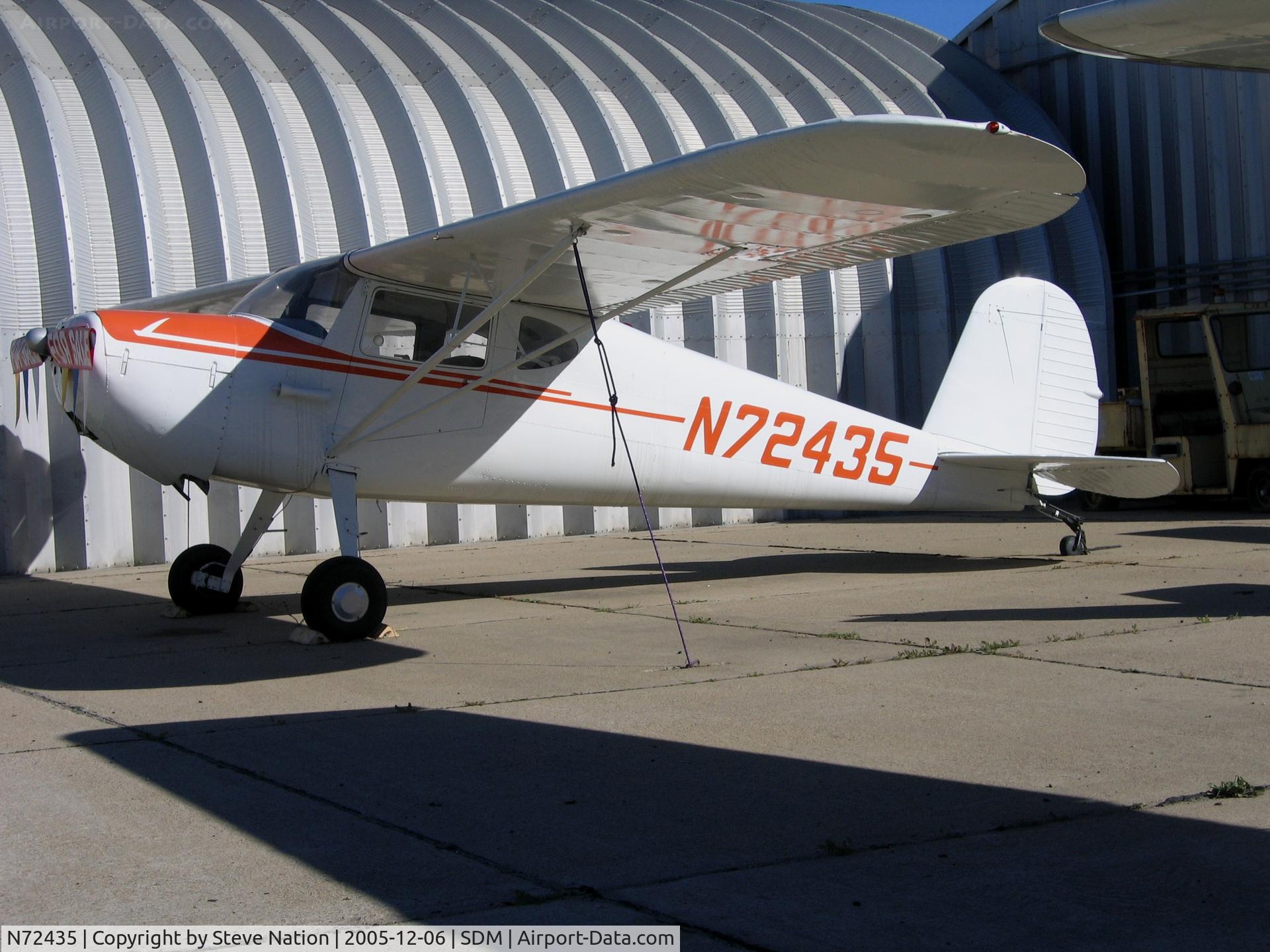 N72435, 1946 Cessna 140 C/N 9600, Avitrans Inc. 1946 Cessna 140 in bright sun at Brown Field (San Diego), CA