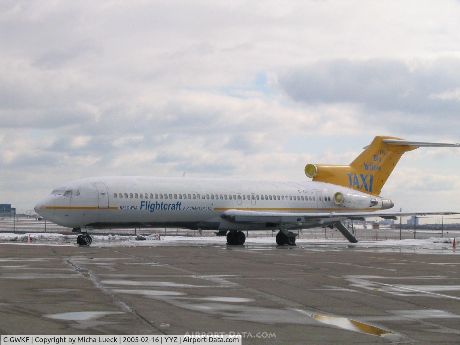 C-GWKF, 1976 Boeing 727-243 C/N 21270, The Big Yellow Taxi on a brisk winter morning at Pearson's General Aviation Terminal