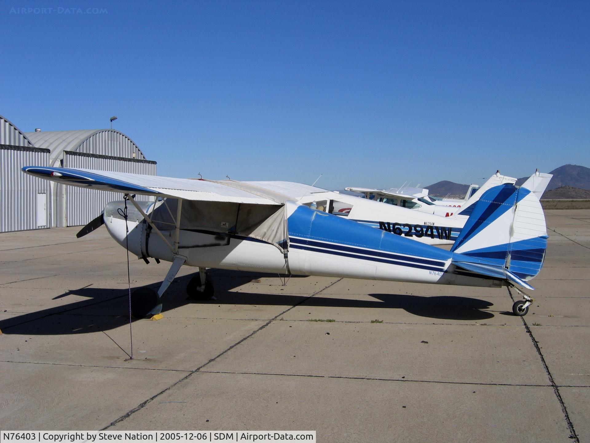 N76403, 1946 Cessna 140 C/N 10829, 1946 Cessna 140 in bright sun at Brown Field (San Diego), CA