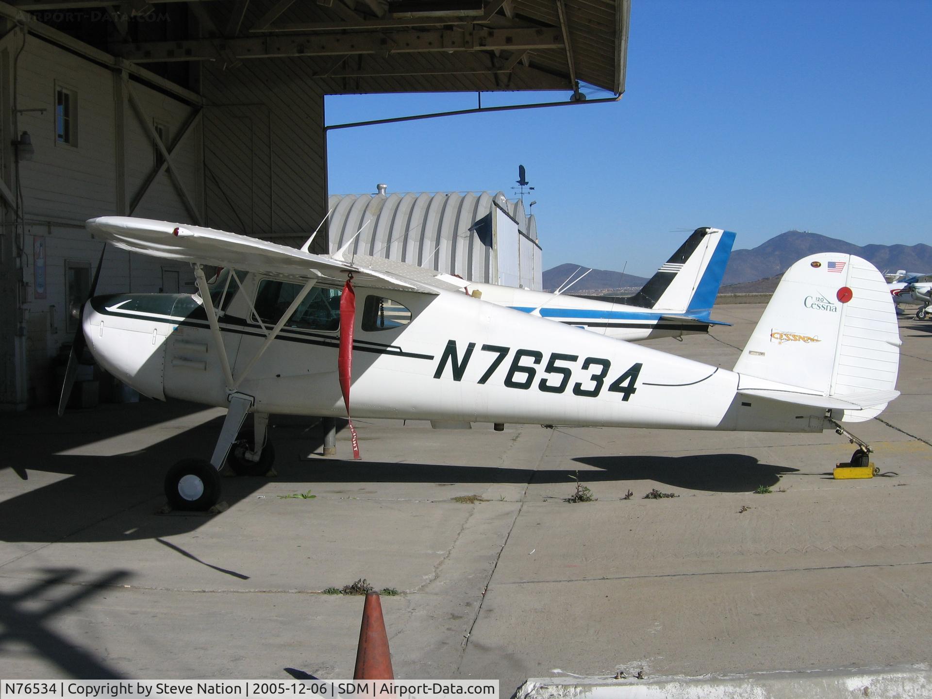 N76534, 1946 Cessna 120 C/N 10970, 1946 Cessna 120 in bright sun at Brown Field (San Diego), CA