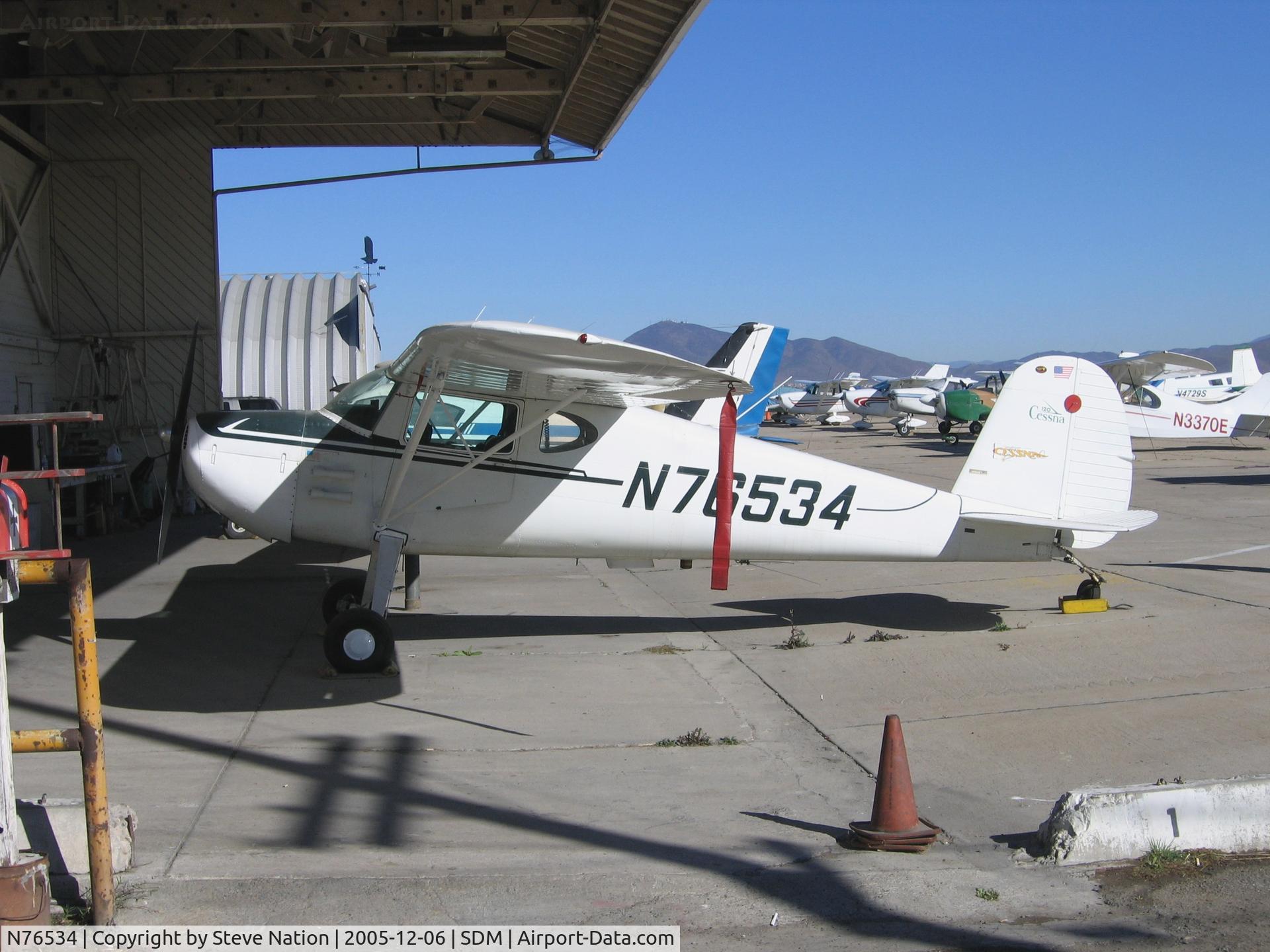 N76534, 1946 Cessna 120 C/N 10970, 1946 Cessna 120 in bright sun at Brown Field (San Diego), CA