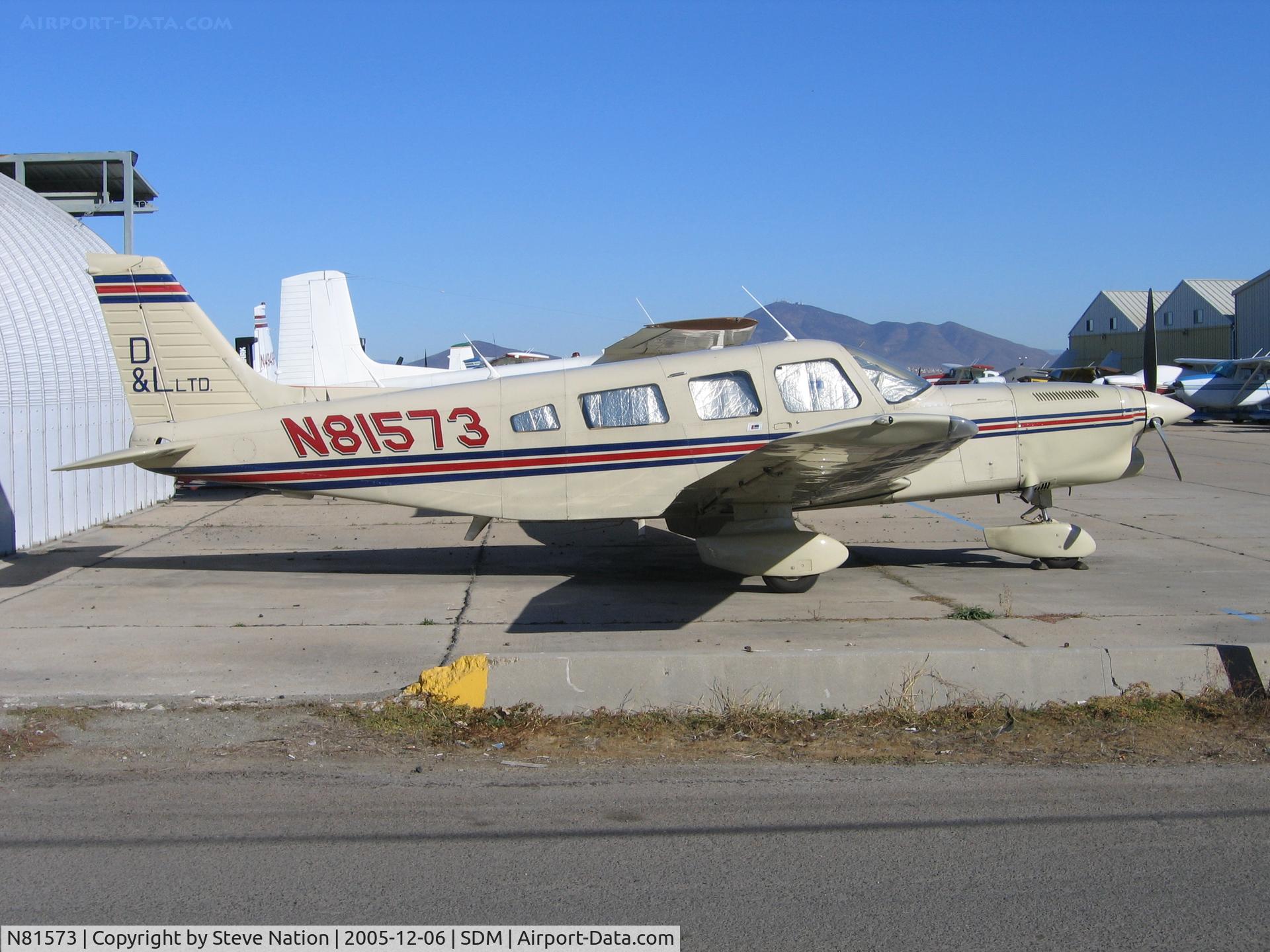 N81573, 1980 Piper PA-32-301T Saratoga C/N 32-8024004, C I Factoring 1980 Piper PA-32-301T in bright sun at Brown Field (San Diego), CA