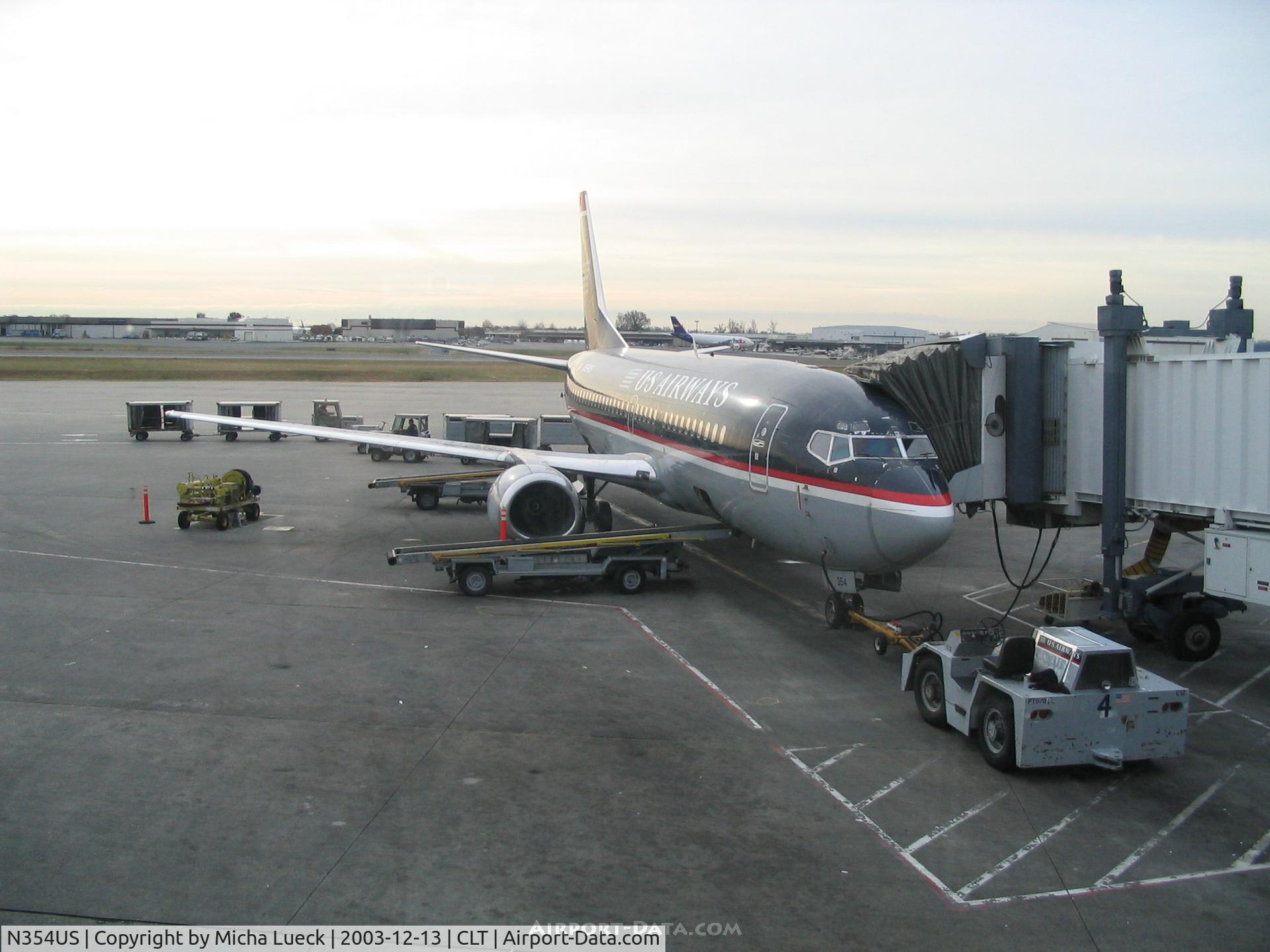 N354US, 1987 Boeing 737-301 C/N 23557, At one of US Airways' main hubs: Charlotte, NC