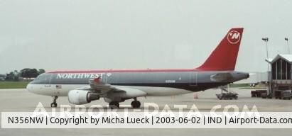 N356NW, 1998 Airbus A320-212 C/N 818, Leaving Indianapolis