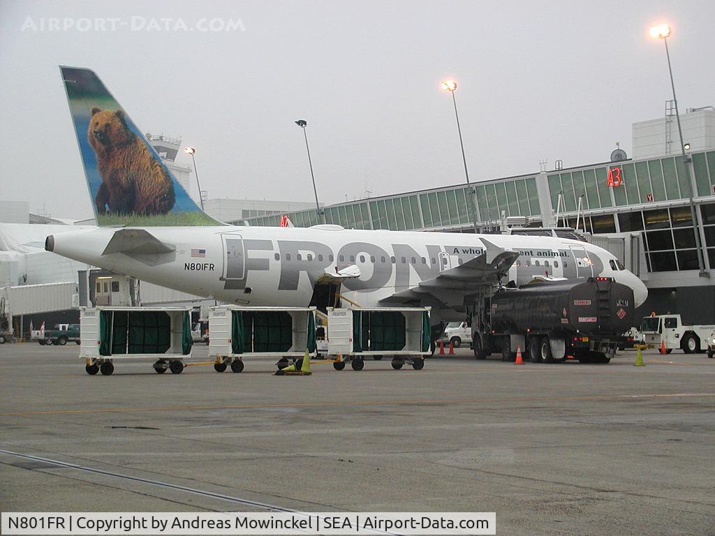 N801FR, 2003 Airbus A318-111 C/N 1939, Frontier Airlines A318 at Seattle-Tacoma International Airport