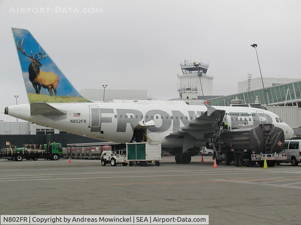 N802FR, 2003 Airbus A318-111 C/N 1991, Frontier Airlines A318 at Seattle-Tacoma International Airport