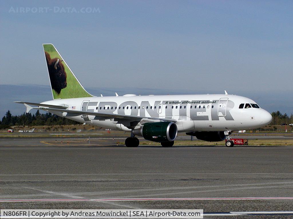 N806FR, 2004 Airbus A318-111 C/N 2218, Frontier Airlines A318 at Seattle-Tacoma International Airport