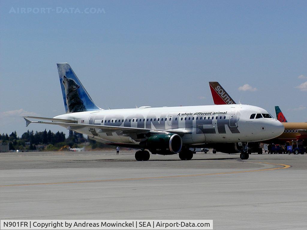 N901FR, 2001 Airbus A319-111 C/N 1488, Frontier Airlines A319 at Seattle-Tacoma International Airport