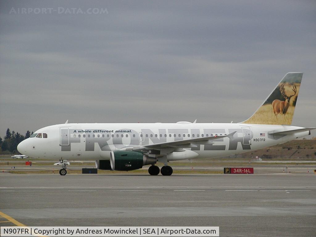 N907FR, 2002 Airbus A319-111 C/N 1743, Frontier Airlines A319 at Seattle-Tacoma International Airport