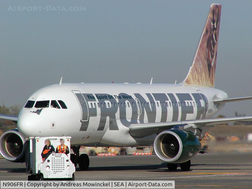 N906FR, 2002 Airbus A319-111 C/N 1684, Frontier Airlines A319 at Seattle-Tacoma International Airport