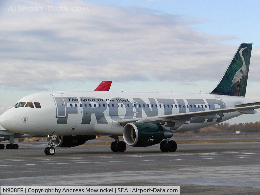 N908FR, 2002 Airbus A319-111 C/N 1759, Frontier Airlines A319 at Seattle-Tacoma International Airport