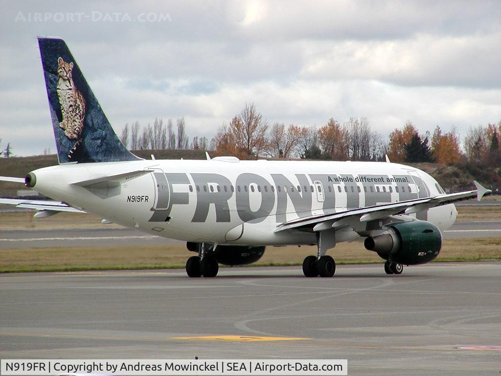 N919FR, 2003 Airbus A319-111 C/N 1980, Frontier Airlines A319 at Seattle-Tacoma International Airport