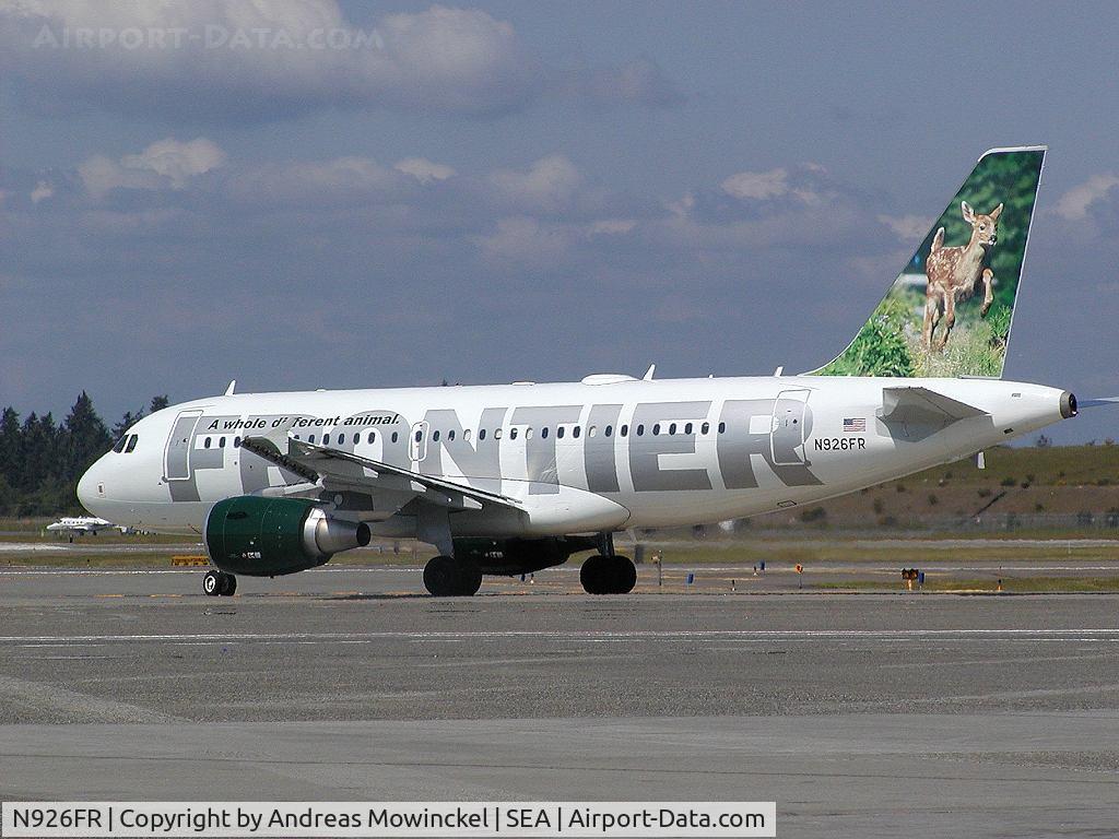 N926FR, 2004 Airbus A319-111 C/N 2198, Frontier Airlines A319 at Seattle-Tacoma International Airport
