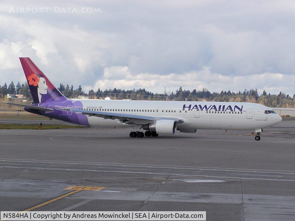 N584HA, 1989 Boeing 767-3G5 C/N 24258, Hawaiian Airlines Boeing 767 at Seattle-Tacoma International Airport