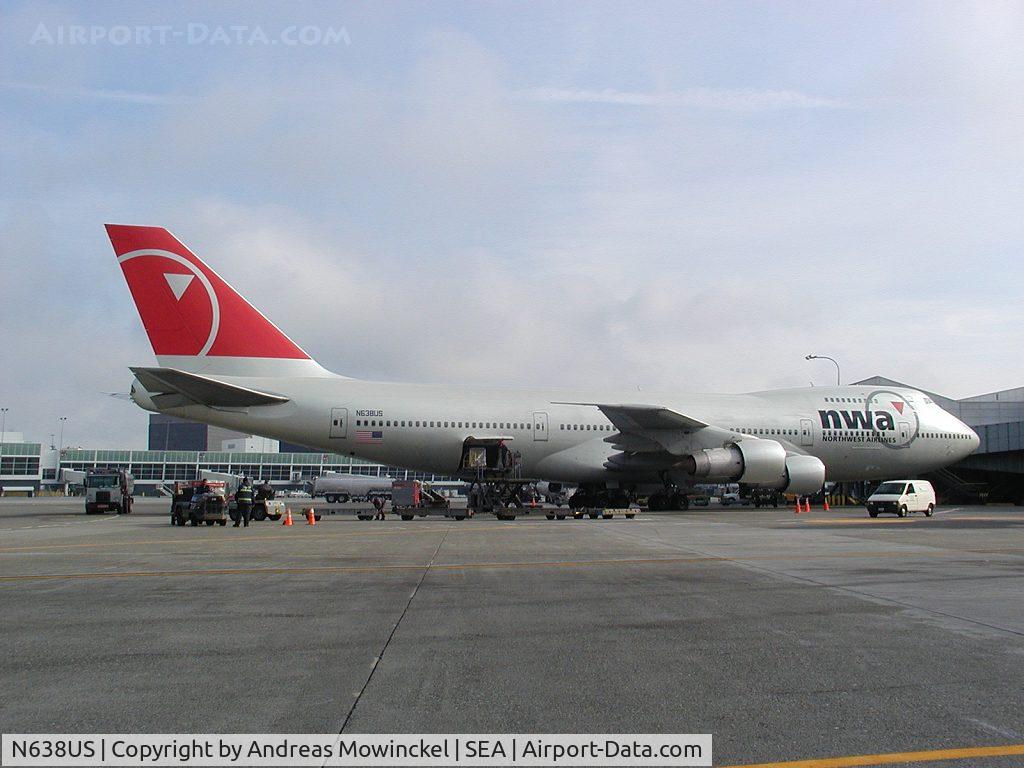 N638US, 1986 Boeing 747-251B C/N 23549, Northwest Airlines Boeing 747 at Seattle-Tacoma International Airport