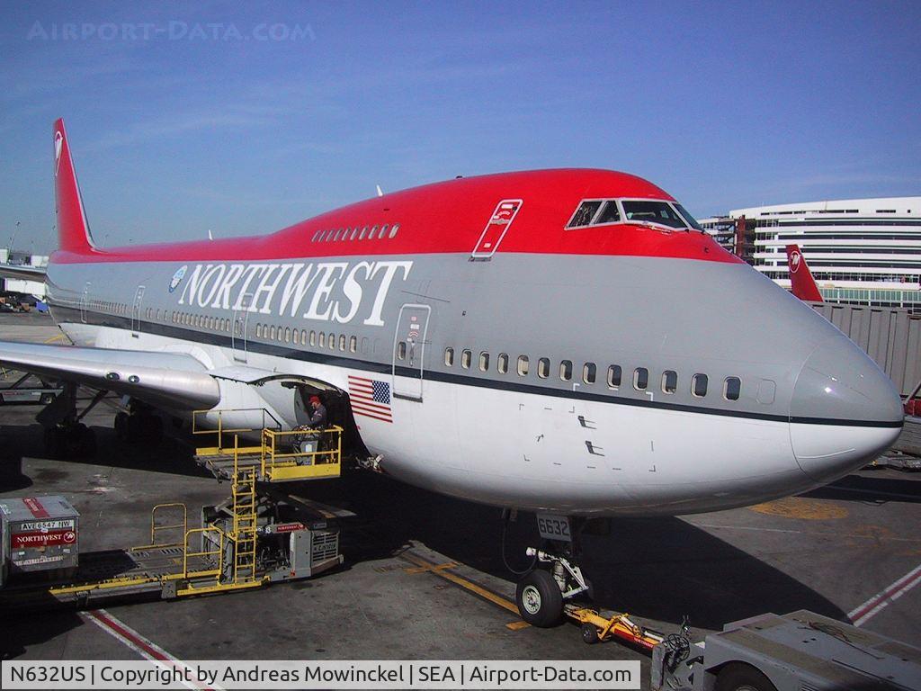 N632US, 1984 Boeing 747-251B C/N 23112, Northwest Airlines Boeing 747 at Seattle-Tacoma International Airport