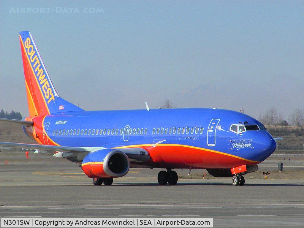 N301SW, 1984 Boeing 737-3H4 C/N 22941, Southwest Airlines Boeing 737 at Seattle-Tacoma International Airport