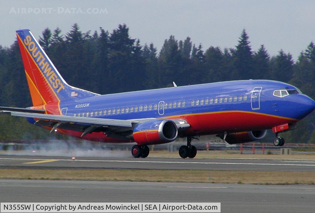 N355SW, 1991 Boeing 737-3H4 C/N 25250, Southwest Airlines Boeing 737 at Seattle-Tacoma International Airport