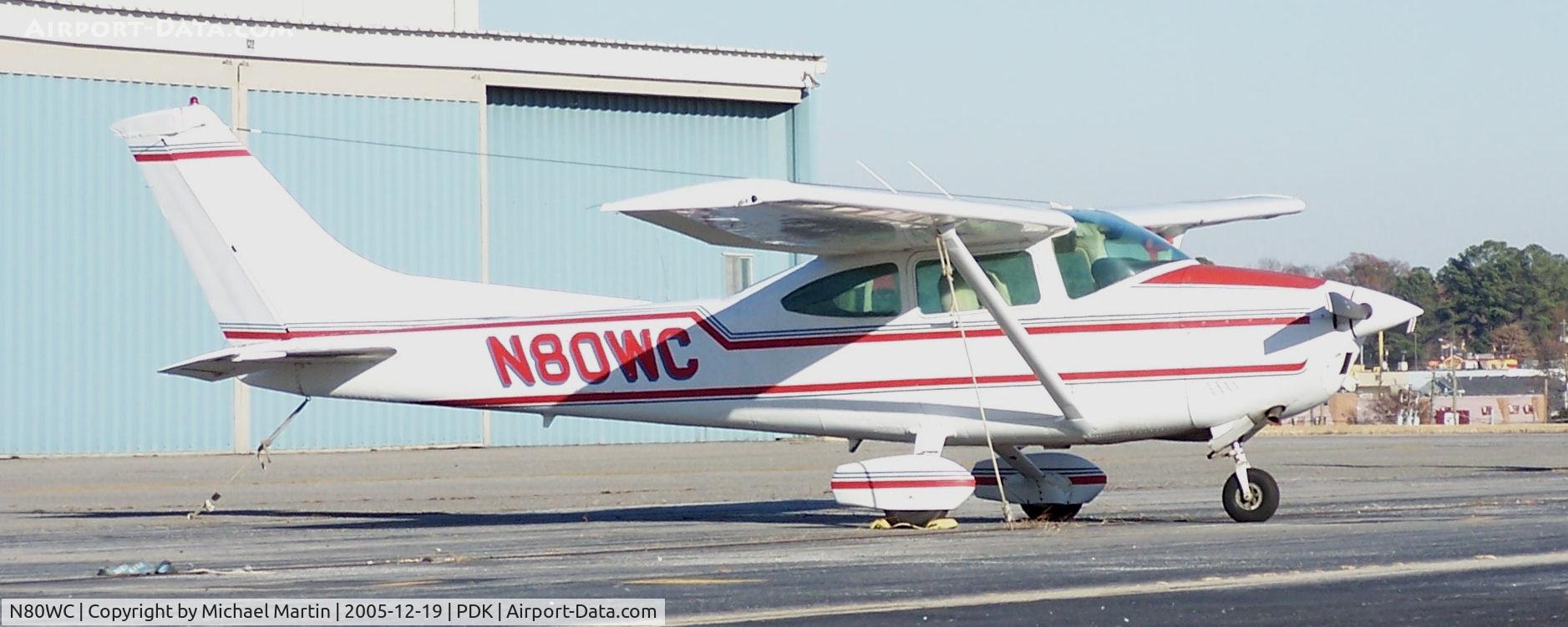 N80WC, 1981 Cessna 182R Skylane C/N 18267838, On tiedow at PDK