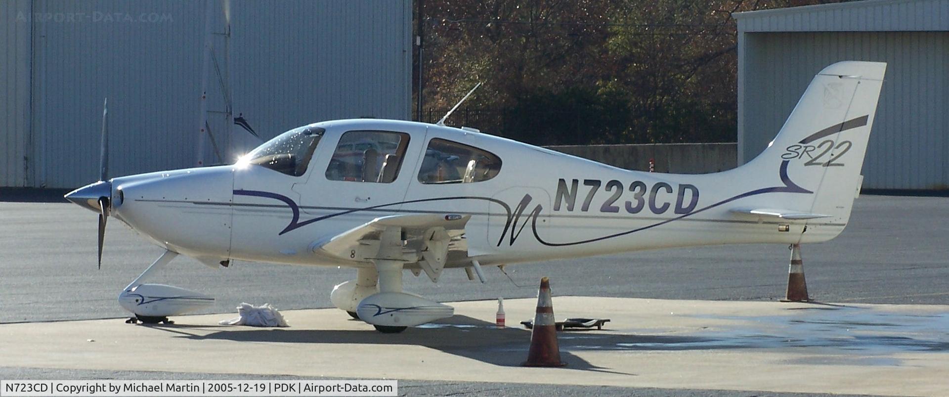 N723CD, 2001 Cirrus SR22 C/N 0059, Tied down @ PDK