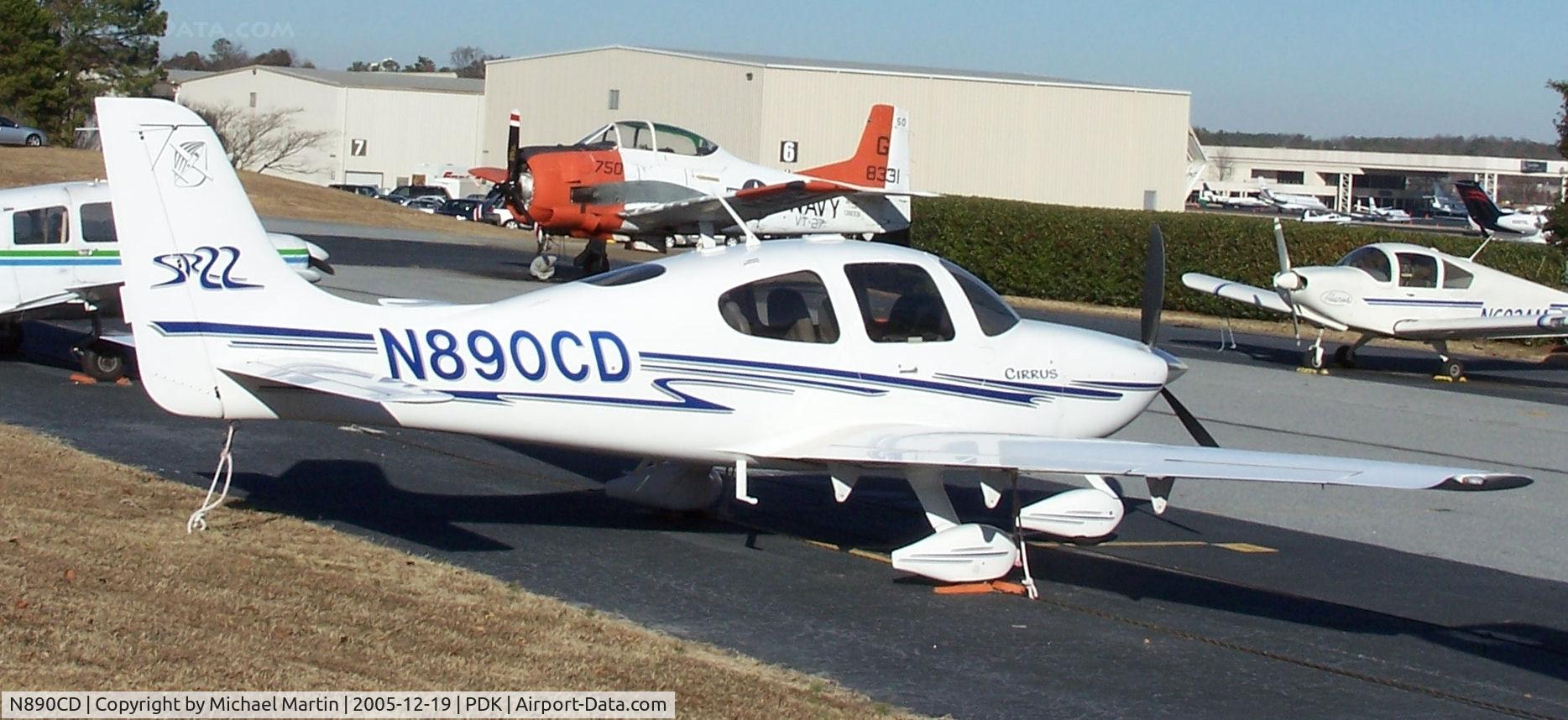 N890CD, 2003 Cirrus SR22 C/N 0591, Tied down @ PDK